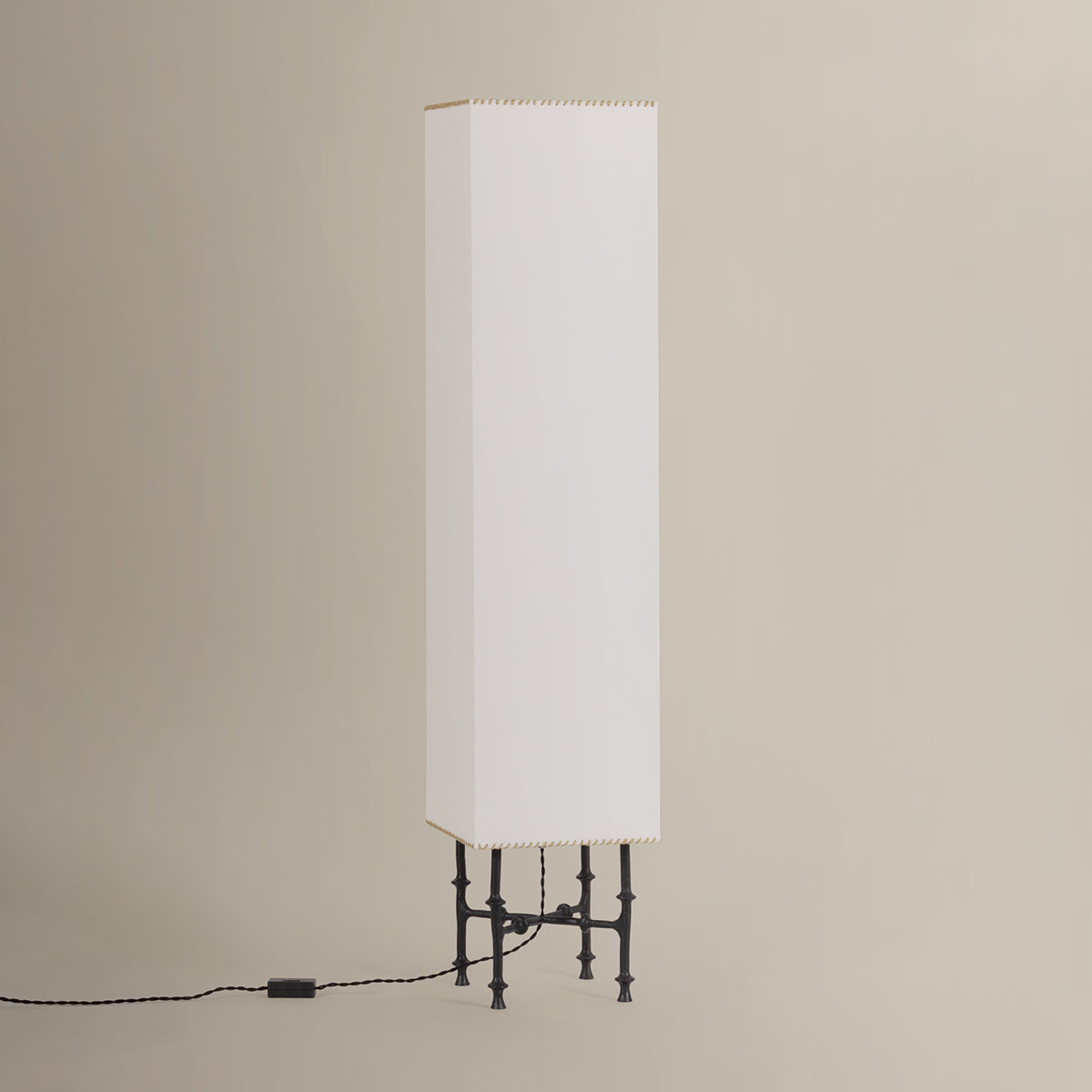 Hudson Valley Cy 3-Light Floor Lamp Black Iron detail view 1
