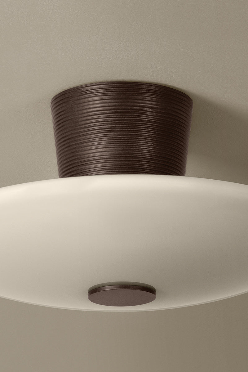 Troy Albus Semi-Flush Mount Bronze Leaf Detail 1