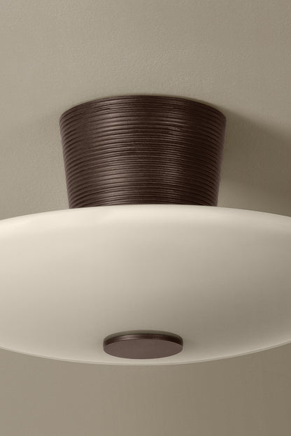 Troy Albus Semi-Flush Mount Bronze Leaf Detail 1