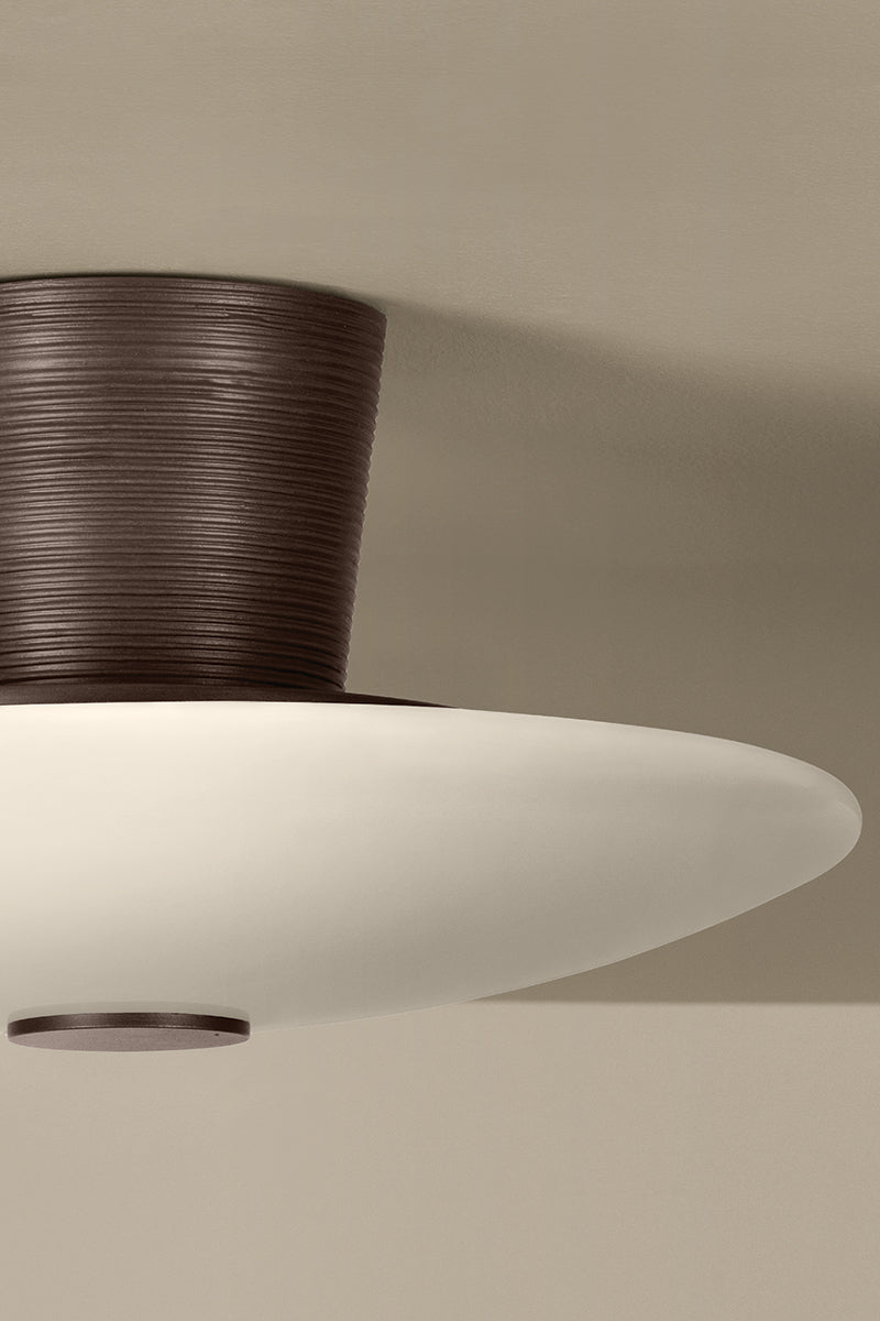 Troy Albus Semi-Flush Mount Bronze Leaf Detail 2