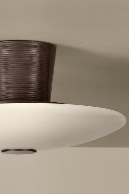 Troy Albus Semi-Flush Mount Bronze Leaf Detail 2