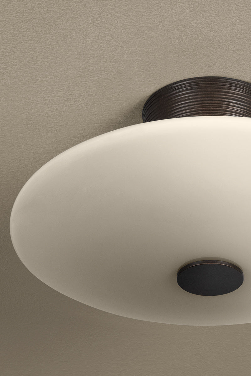 Troy Albus Semi-Flush Mount Bronze Leaf Detail 3