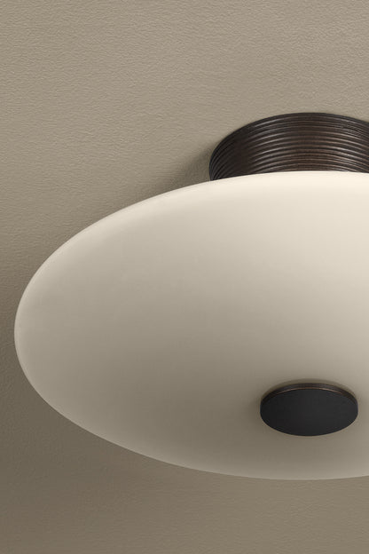 Troy Albus Semi-Flush Mount Bronze Leaf Detail 3