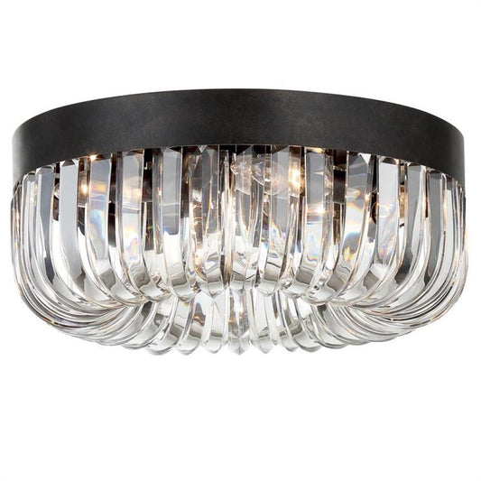 Crystorama Alister Flush Mount Charcoal Bronze