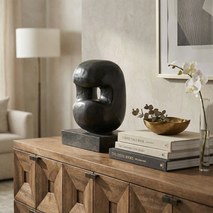 Noir Juno Sculpture Black styled in an interior setting