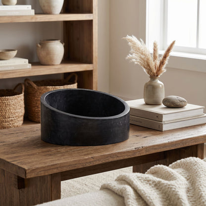 Noir Marshall Bowl Black styled in an interior setting