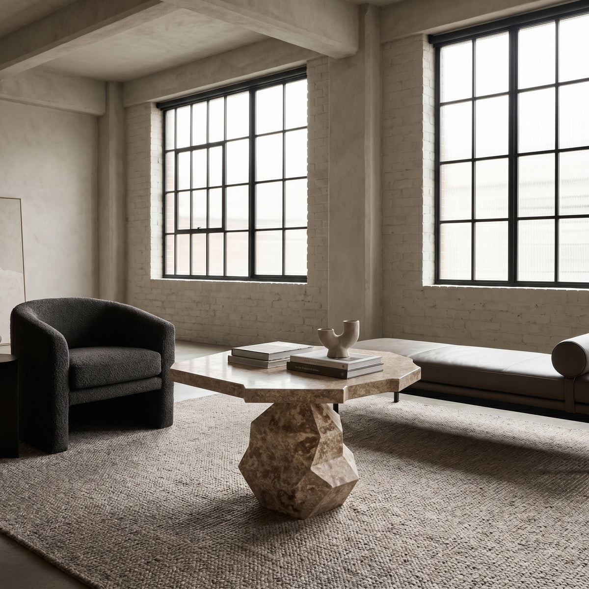 Noir Rind Table Black Marble styled in an interior setting