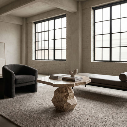 Noir Rind Table Black Marble styled in an interior setting
