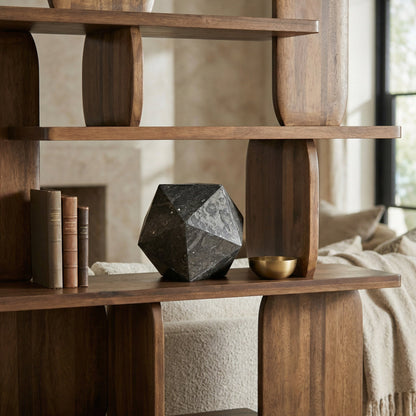 Noir Polyhedron Object Marble styled in an interior setting