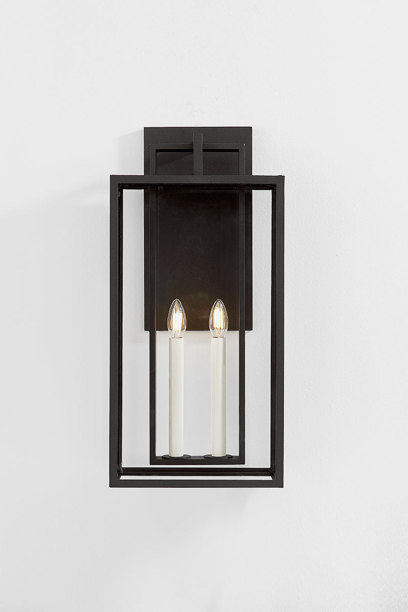 Troy Amire Outdoor Wall Sconce Textured Black Detail 1