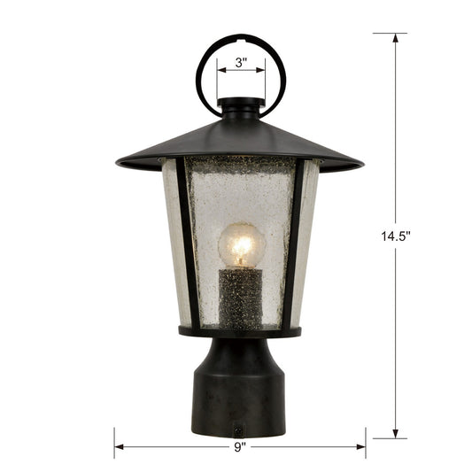 Andover Outdoor 1 Light Matte Black Post Mount
