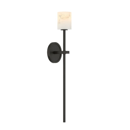 Crystorama Aragon 1-Light Wall Sconce Matte Black Stone
