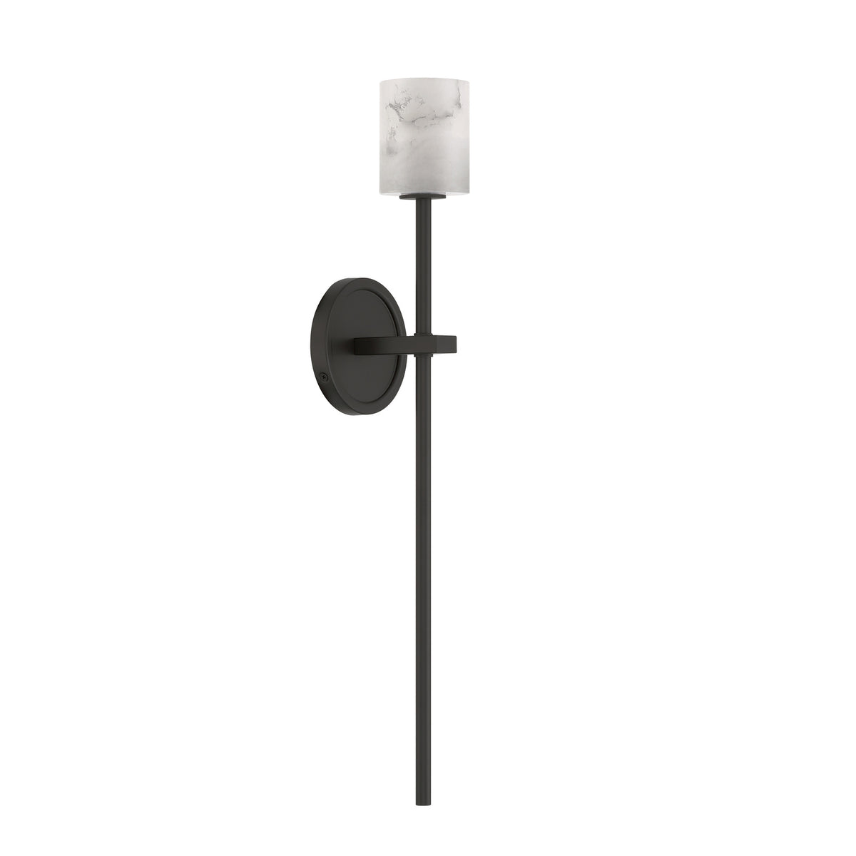 Crystorama Aragon 1-Light Wall Sconce Matte Black Stone - detail