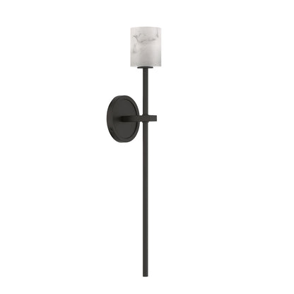Crystorama Aragon 1-Light Wall Sconce Matte Black Stone - detail