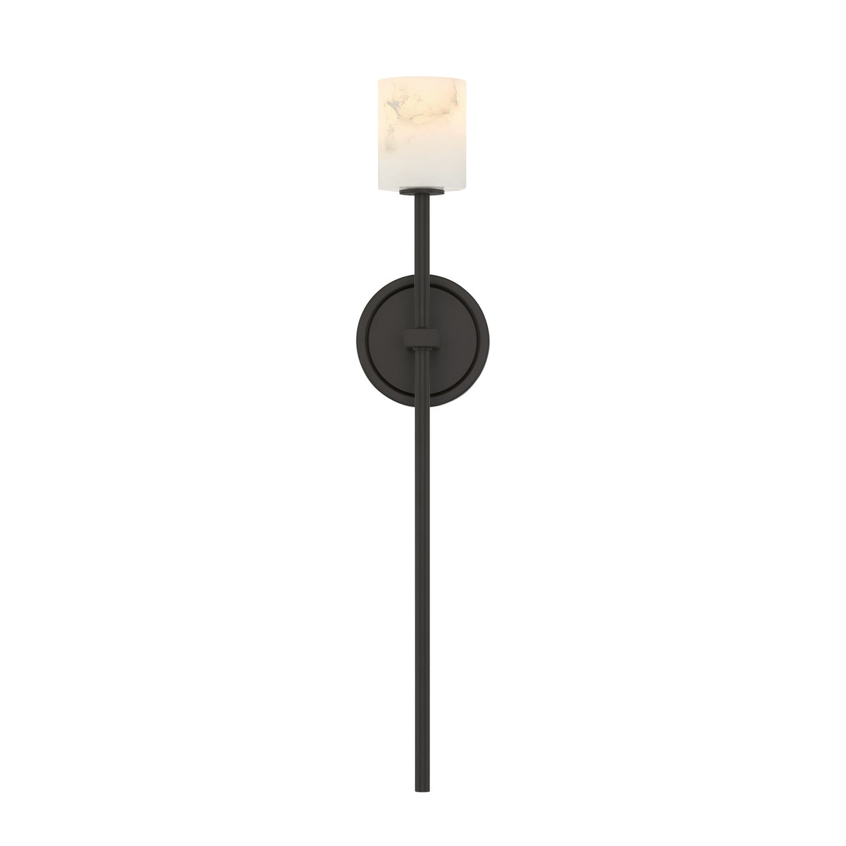 Crystorama Aragon 1-Light Wall Sconce Matte Black Stone - detail