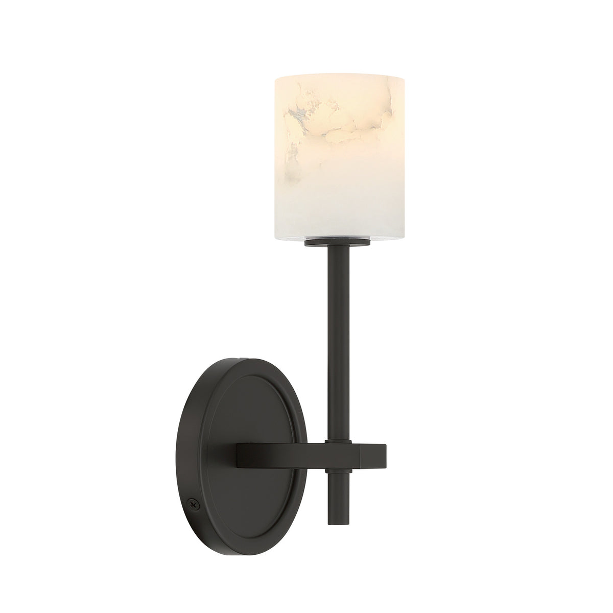 Crystorama Aragon 1-Light Wall Sconce Matte Black Stone - detail