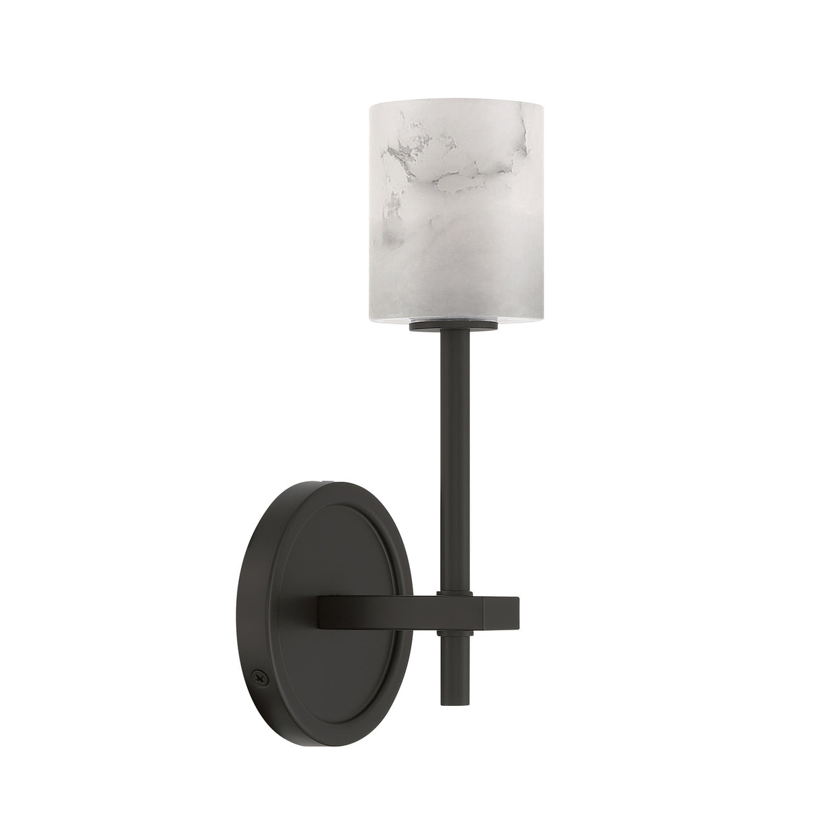 Crystorama Aragon 1-Light Wall Sconce Matte Black Stone - detail