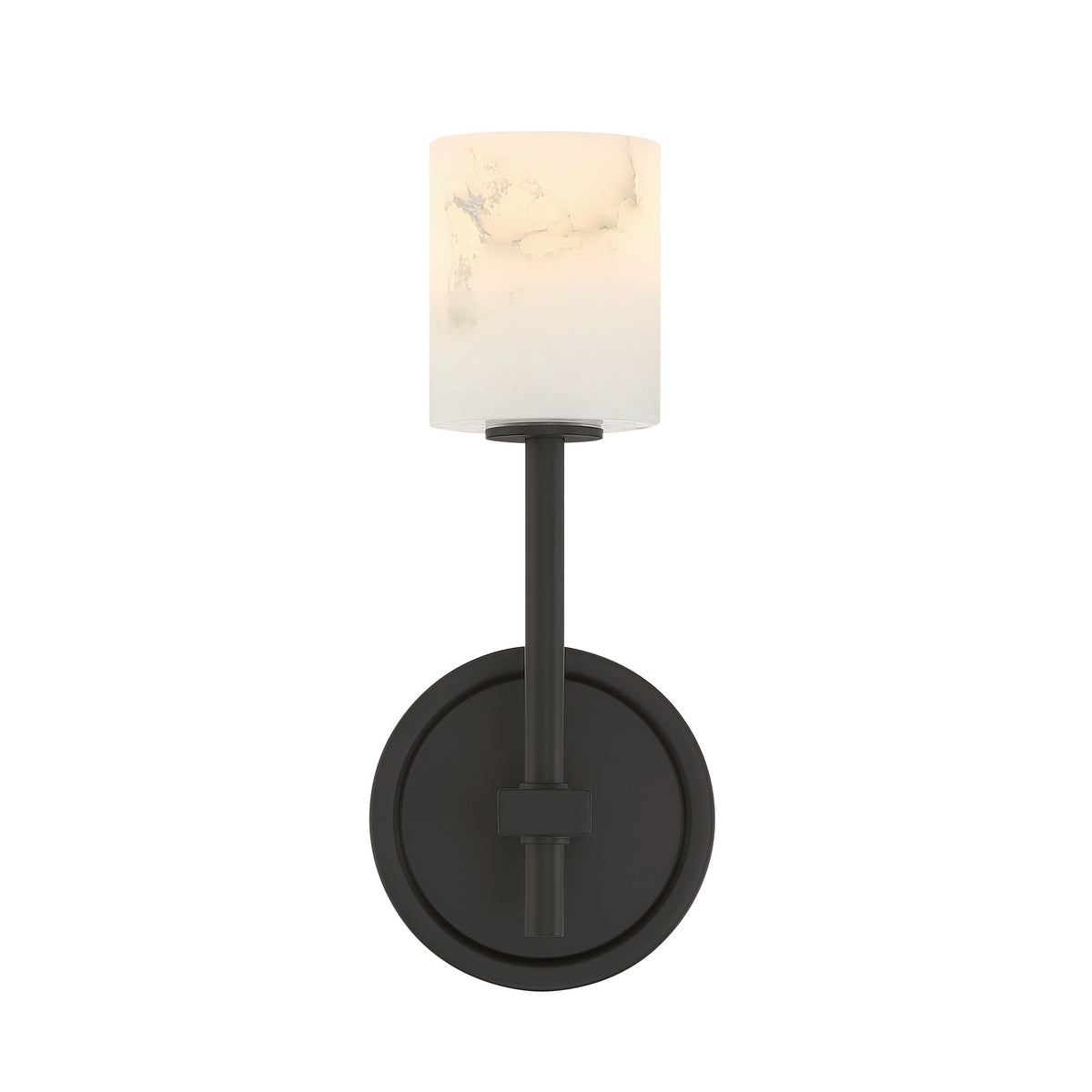 Crystorama Aragon 1-Light Wall Sconce Matte Black Stone - detail