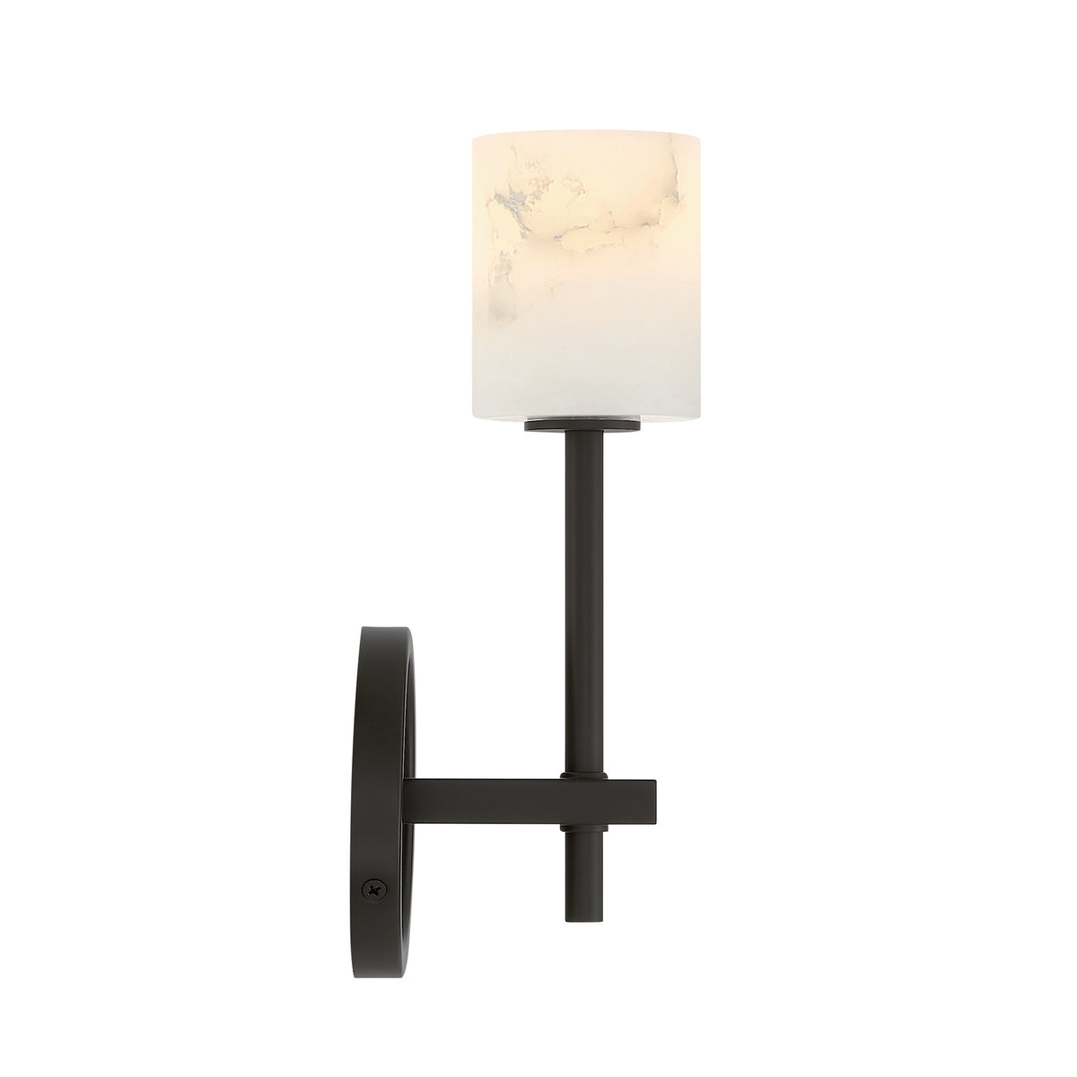 Crystorama Aragon 1-Light Wall Sconce Matte Black Stone - detail