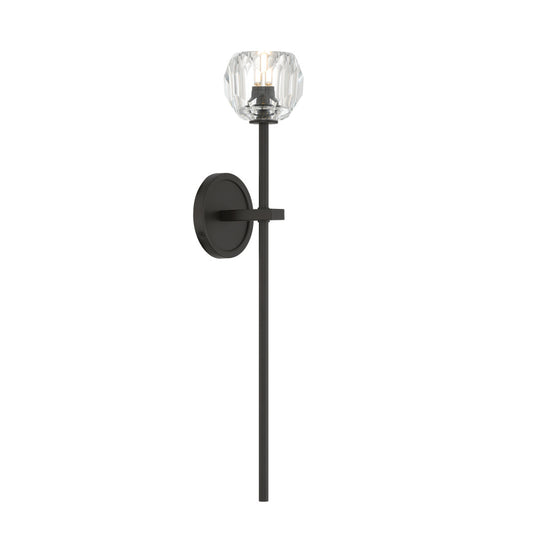 Crystorama Aragon 1-Light Wall Sconce Matte Black Crystal