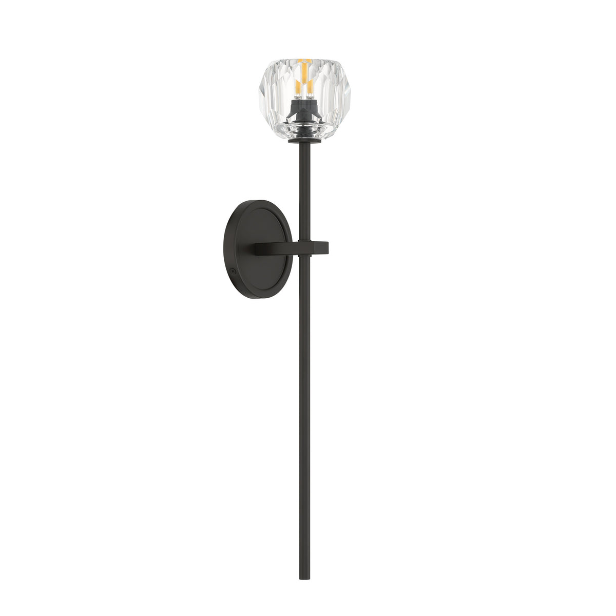 Crystorama Aragon 1-Light Wall Sconce Matte Black Crystal - detail