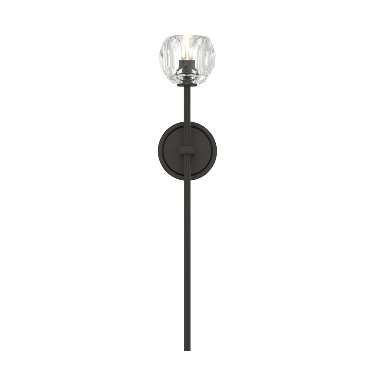 Crystorama Aragon 1-Light Wall Sconce Matte Black Crystal - detail
