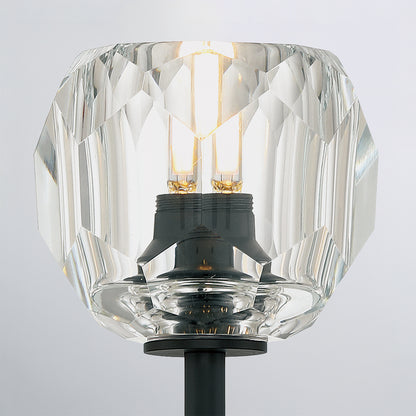 Crystorama Aragon 1-Light Wall Sconce Matte Black Crystal - detail