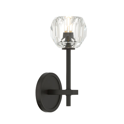 Crystorama Aragon 1-Light Wall Sconce Matte Black Crystal - detail