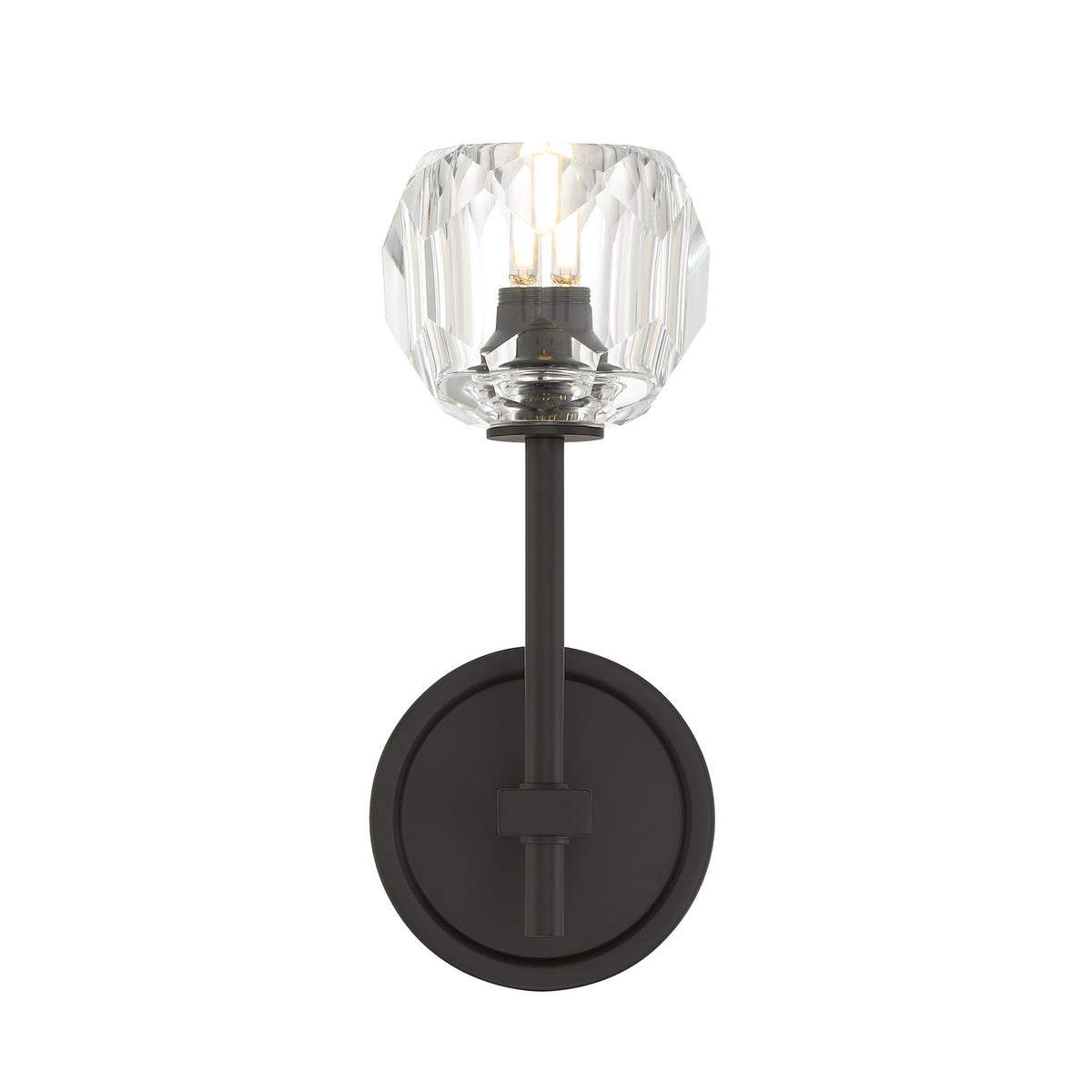 Crystorama Aragon 1-Light Wall Sconce Matte Black Crystal - detail
