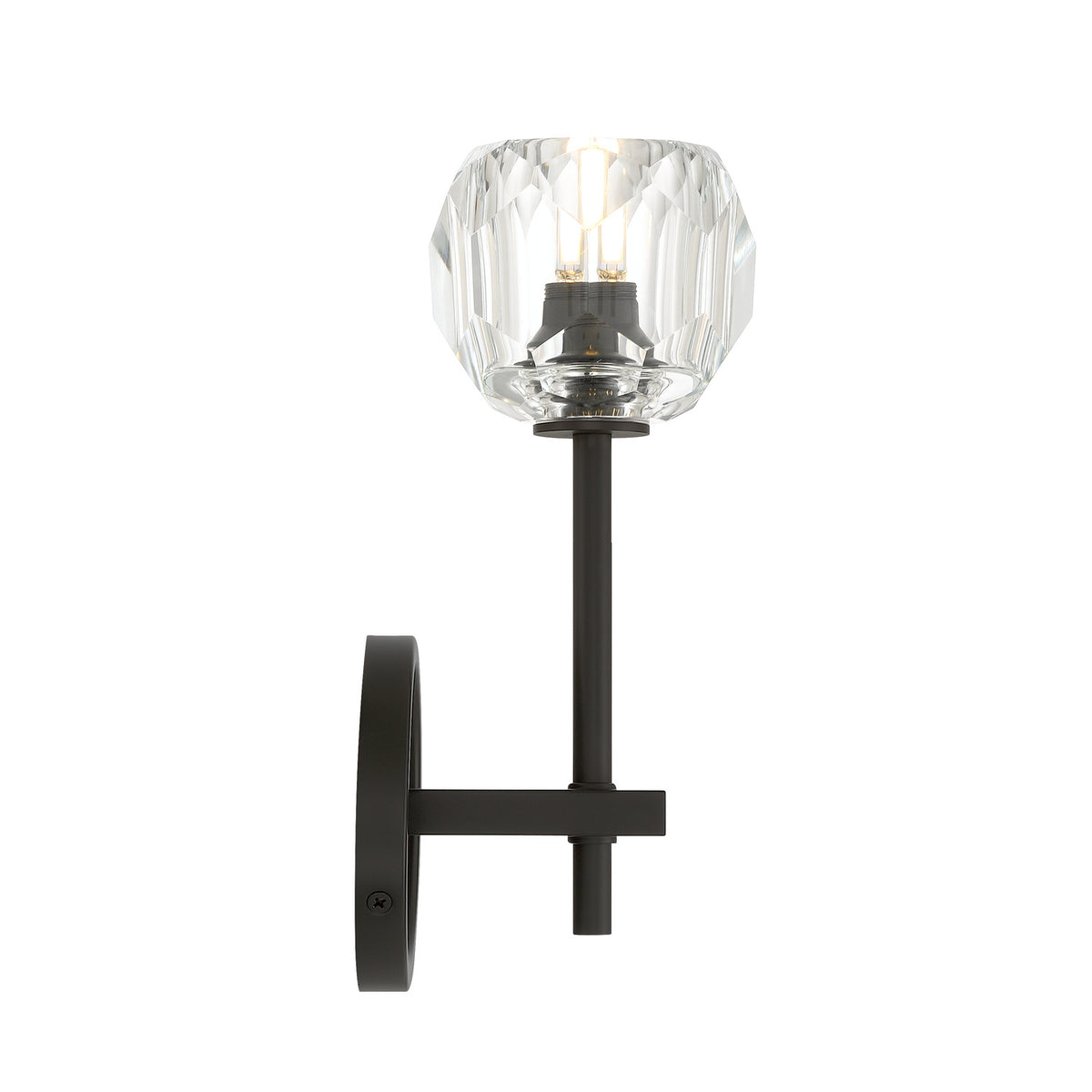 Crystorama Aragon 1-Light Wall Sconce Matte Black Crystal - detail
