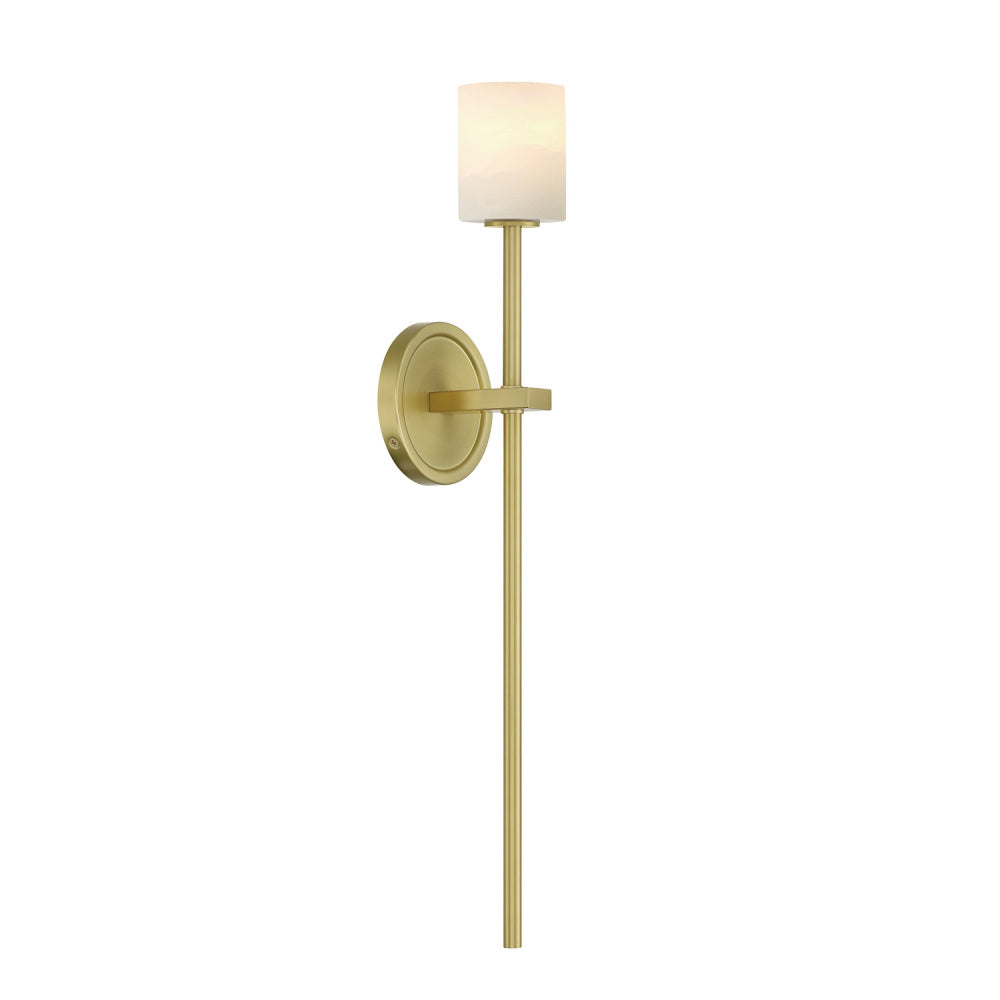 Crystorama Aragon 1-Light Wall Sconce Soft Brass Stone