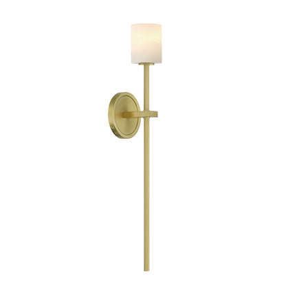 Crystorama Aragon 1-Light Wall Sconce Soft Brass Stone