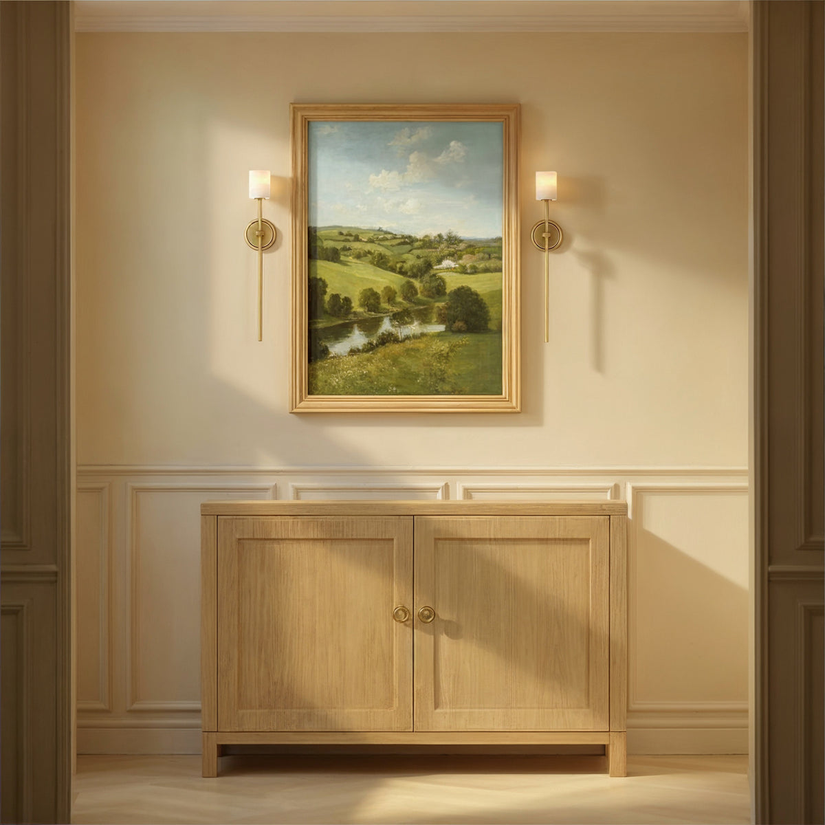 Crystorama Aragon 1-Light Wall Sconce Soft Brass Stone - lifestyle