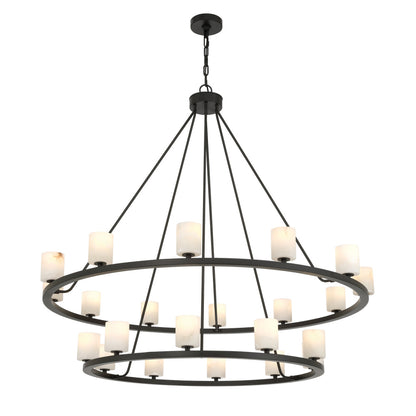 Crystorama Aragon 22-Light Chandelier Matte Black Stone