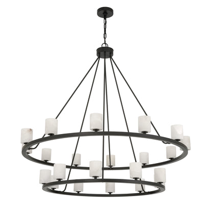 Crystorama Aragon 22-Light Chandelier Matte Black Stone - detail