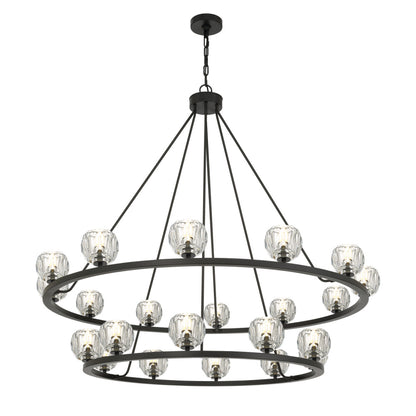 Crystorama Aragon 22-Light Chandelier Matte Black Crystal