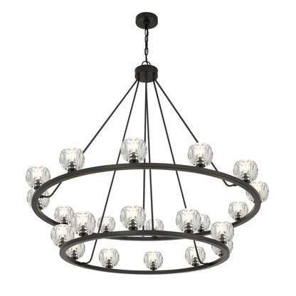 Crystorama Aragon 22-Light Chandelier Matte Black Crystal - detail