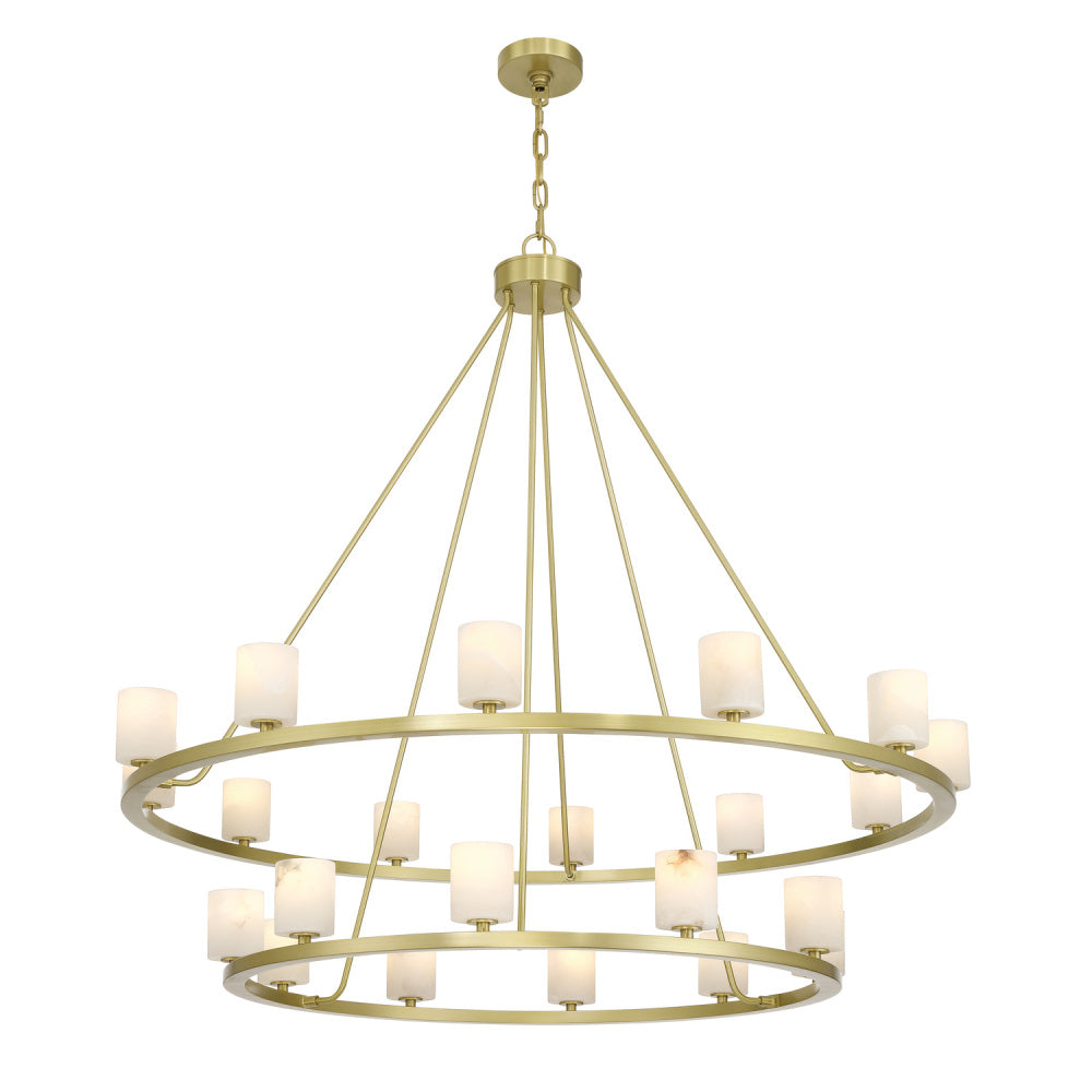 Crystorama Aragon 22-Light Chandelier Soft Brass Stone