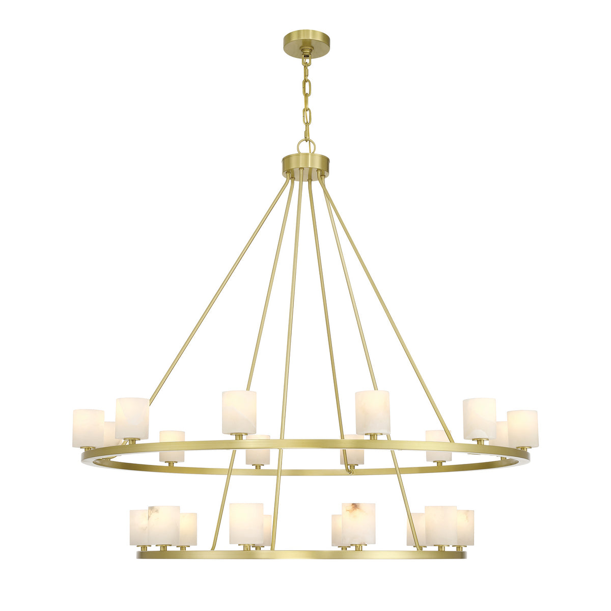 Crystorama Aragon 22-Light Chandelier Soft Brass Stone - detail