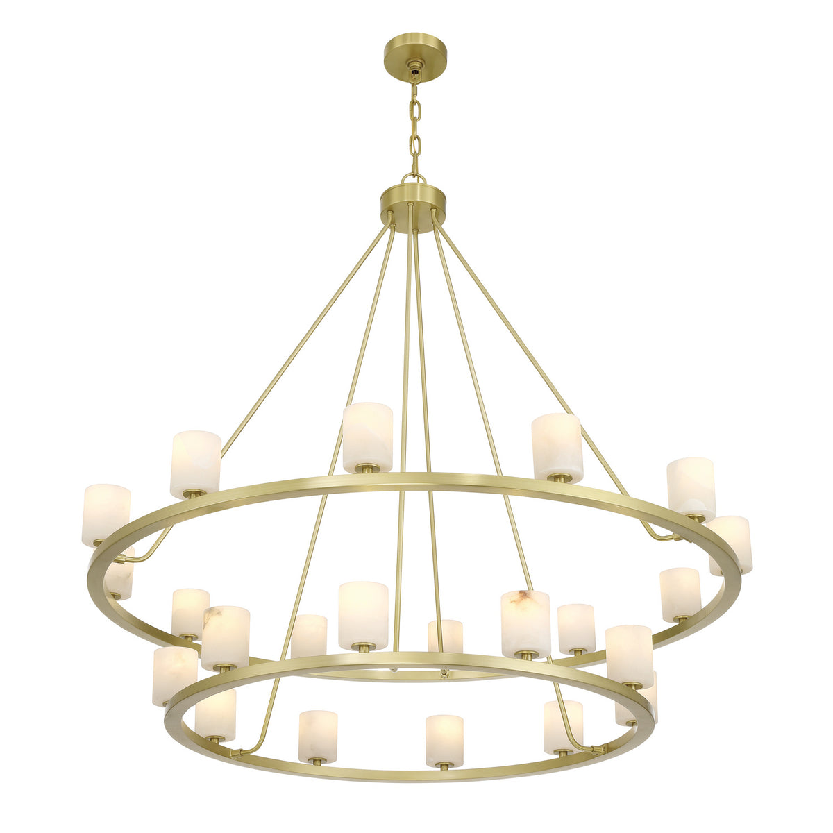 Crystorama Aragon 22-Light Chandelier Soft Brass Stone - detail
