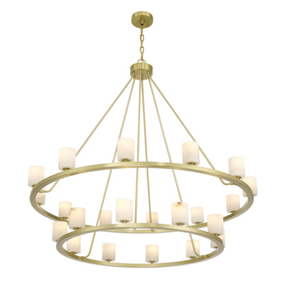 Crystorama Aragon 22-Light Chandelier Soft Brass Stone - detail