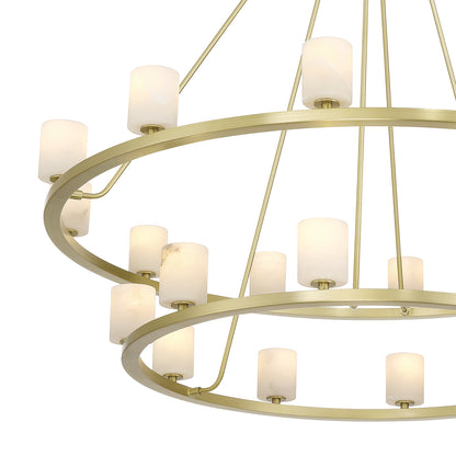 Crystorama Aragon 22-Light Chandelier Soft Brass Stone - detail