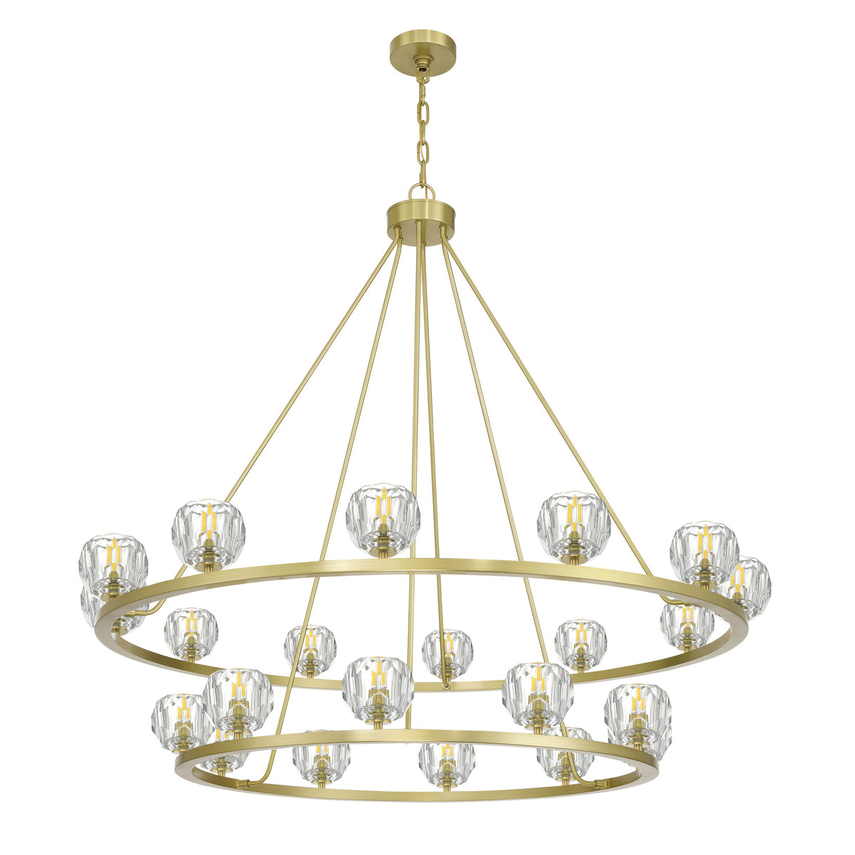 Crystorama Aragon 22-Light Chandelier Soft Brass Crystal - detail