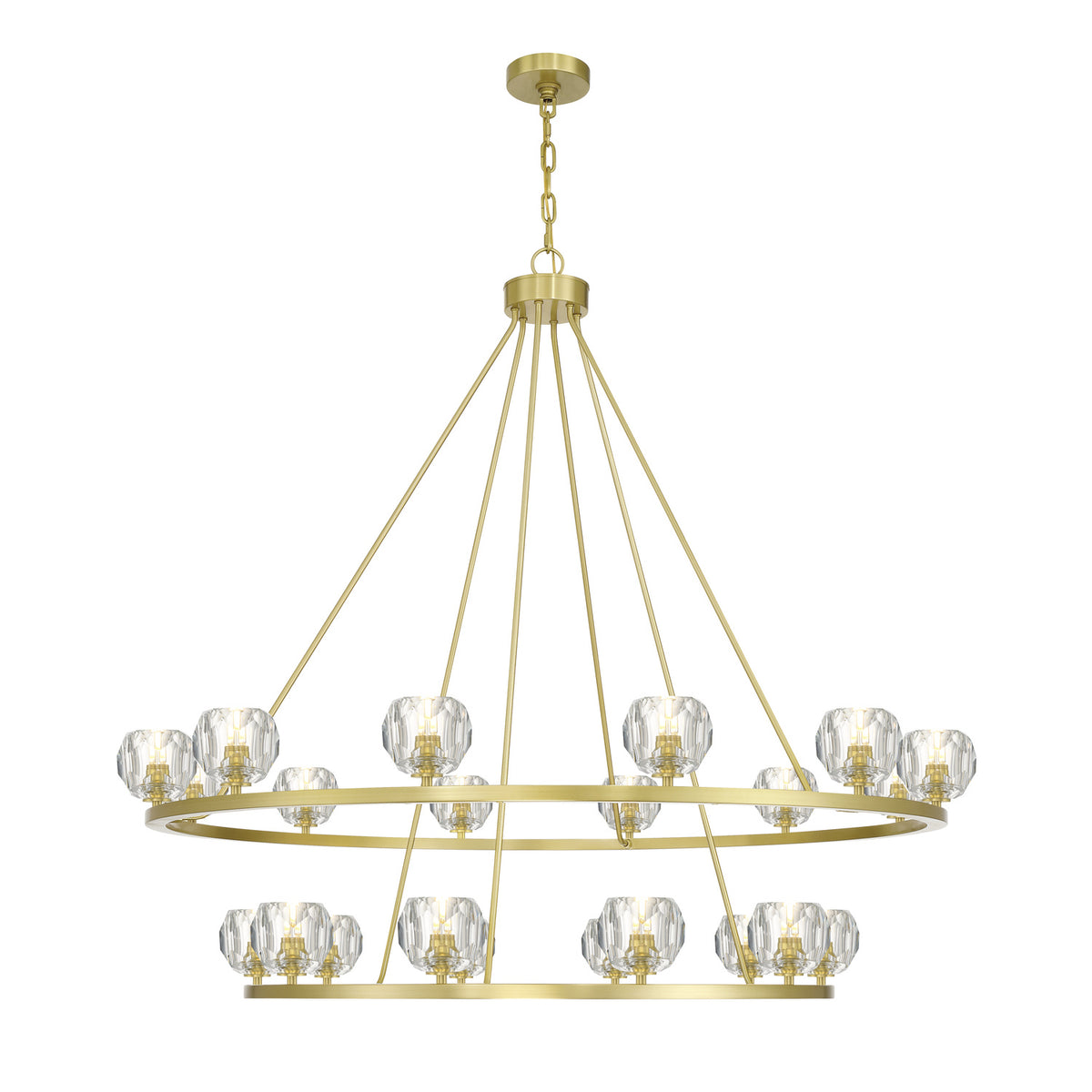Crystorama Aragon 22-Light Chandelier Soft Brass Crystal - detail