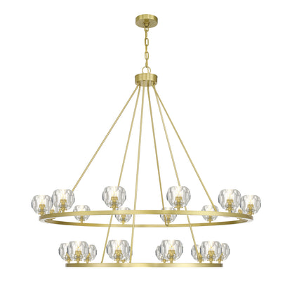 Crystorama Aragon 22-Light Chandelier Soft Brass Crystal - detail