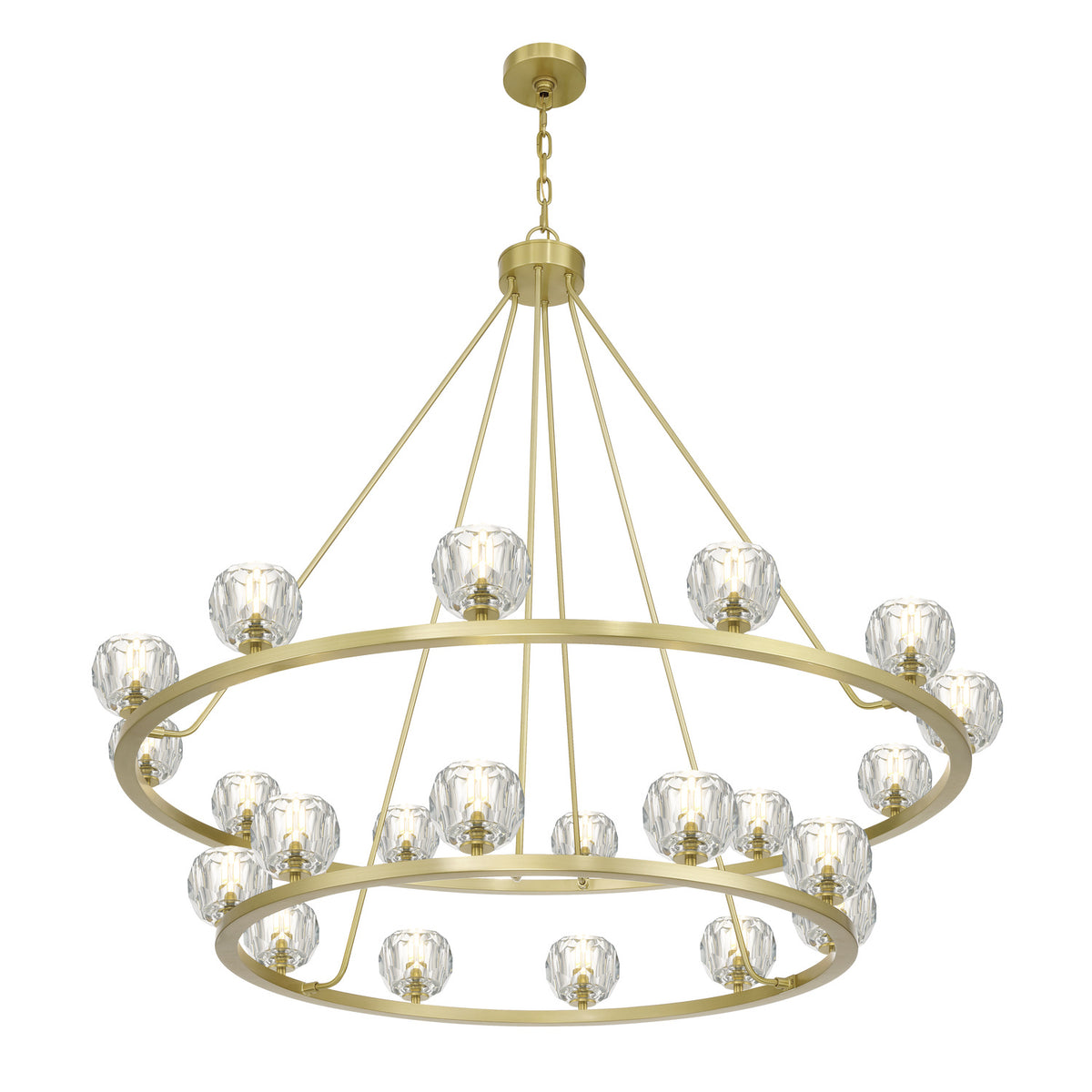 Crystorama Aragon 22-Light Chandelier Soft Brass Crystal - detail