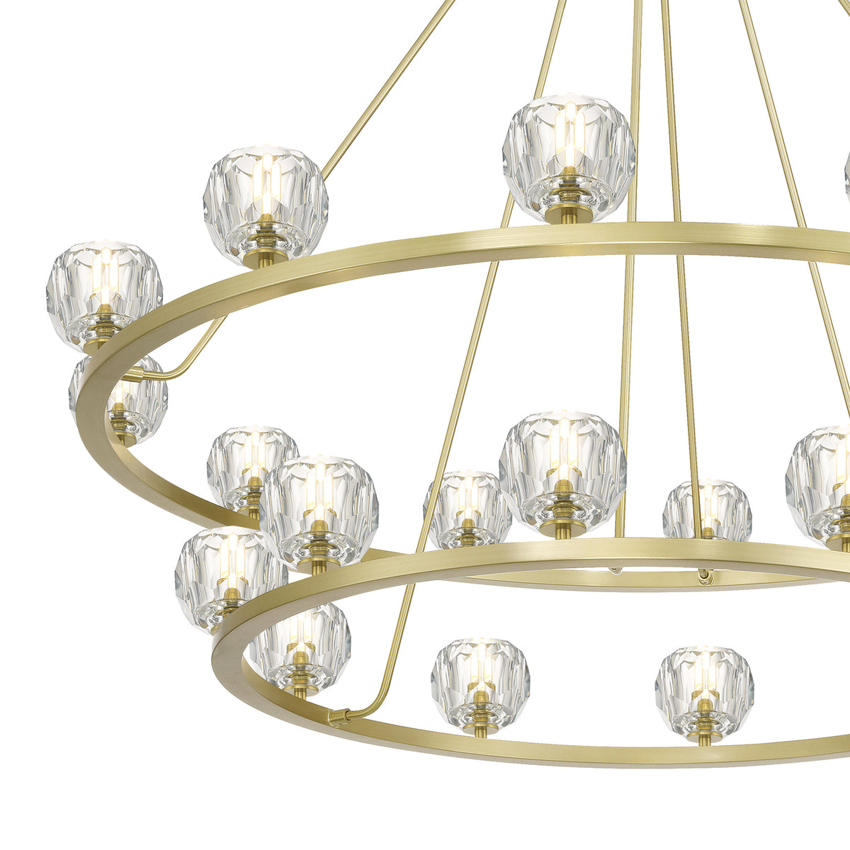 Crystorama Aragon 22-Light Chandelier Soft Brass Crystal - detail