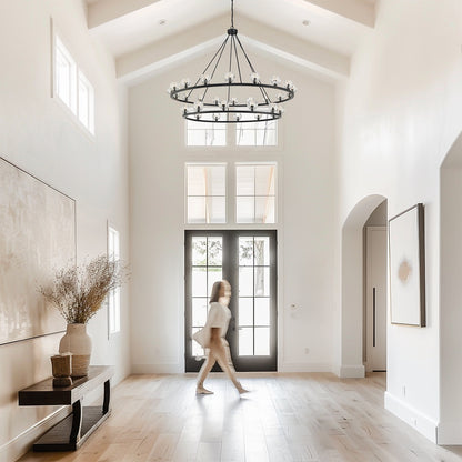 Aragon 30 Light Soft Brass Chandelier