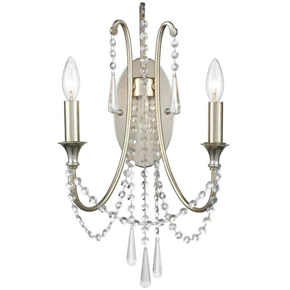 Crystorama Arcadia Wall Sconce Antique Silver