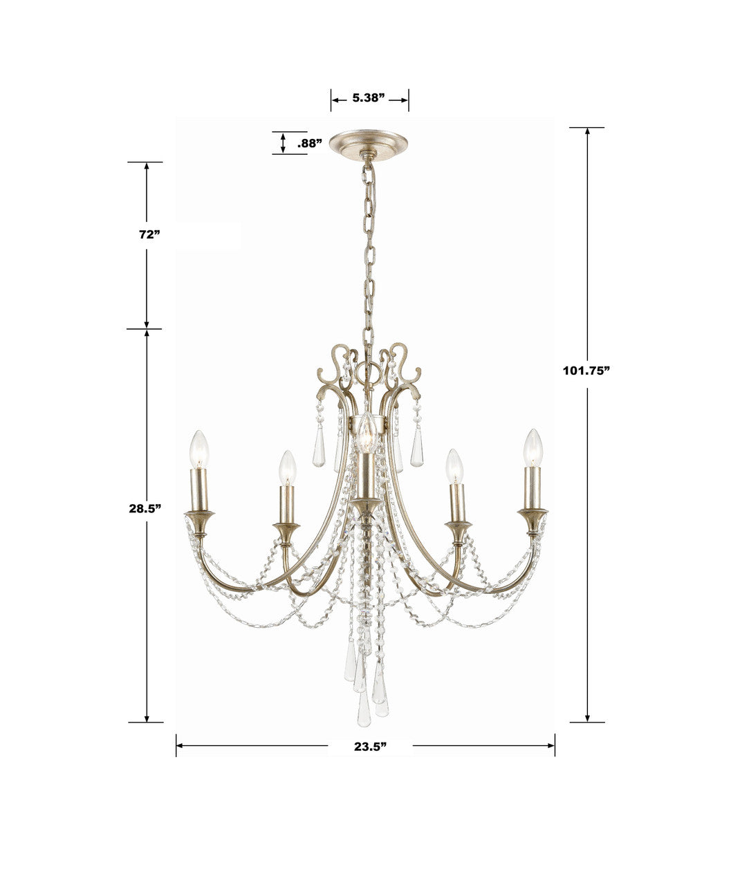 Crystorama Arcadia Chandelier Antique Gold
